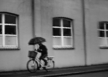 Fietser in regen