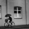 Fietser in regen